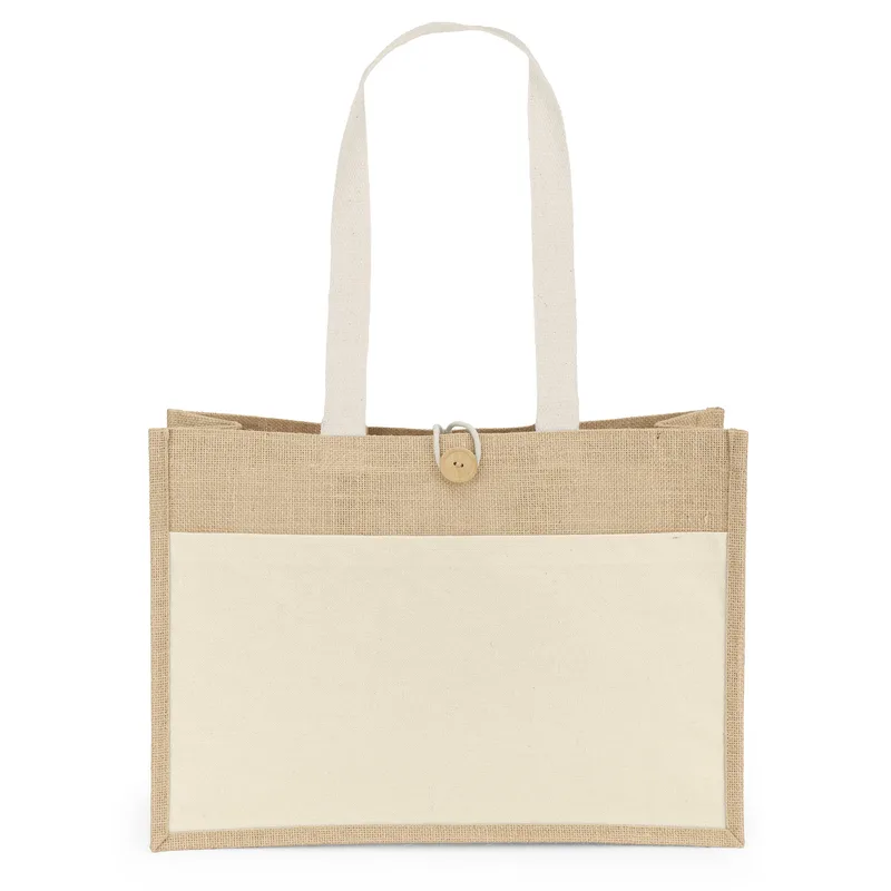 Riley™ Jute Tote - Sparkle (17" x 6" x 12") view 2
