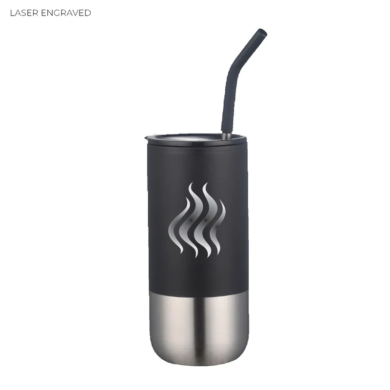16 Oz. Double Wall Tumbler w/Straw view 4