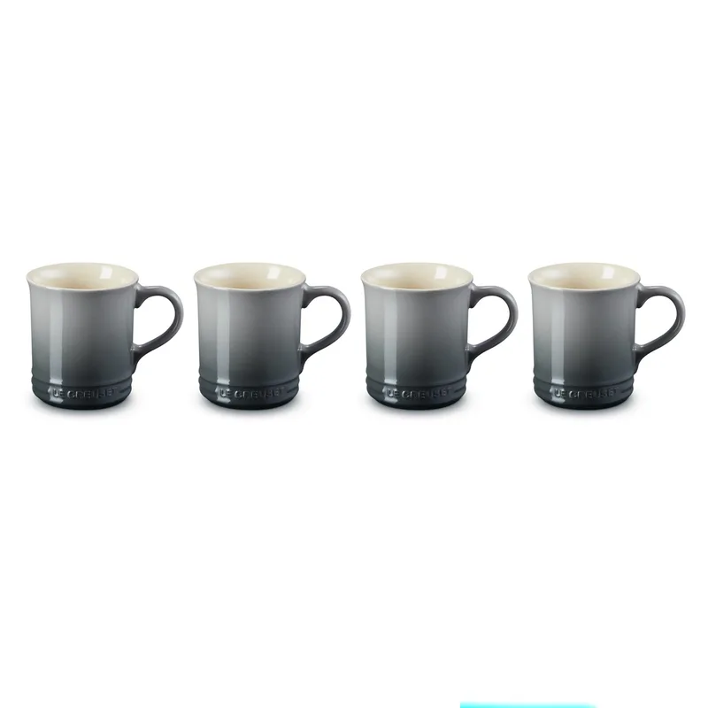 Le Creuset Set Of 4 Stoneware Mugs Oyster