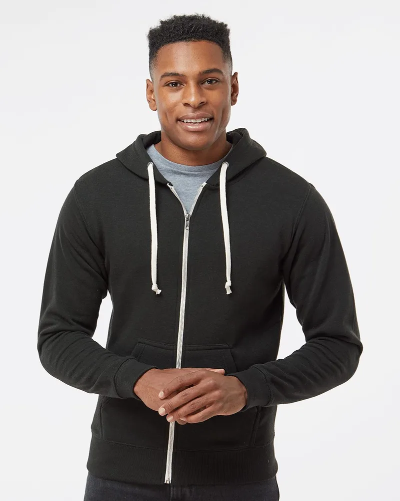 J. America® Men's Triblend Full-Zip Hooded Sweatshirt view 2