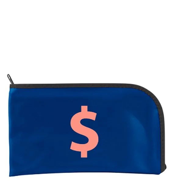 10.5"x5.5" Expanded Vinyl Curved Zipper Bank Bag view 2