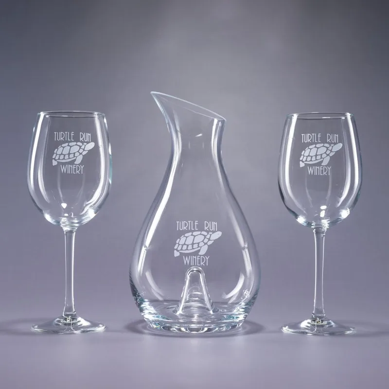 Essence/Lyrica Crystal Wine Set w/Decanter & 2 Wine Glasses