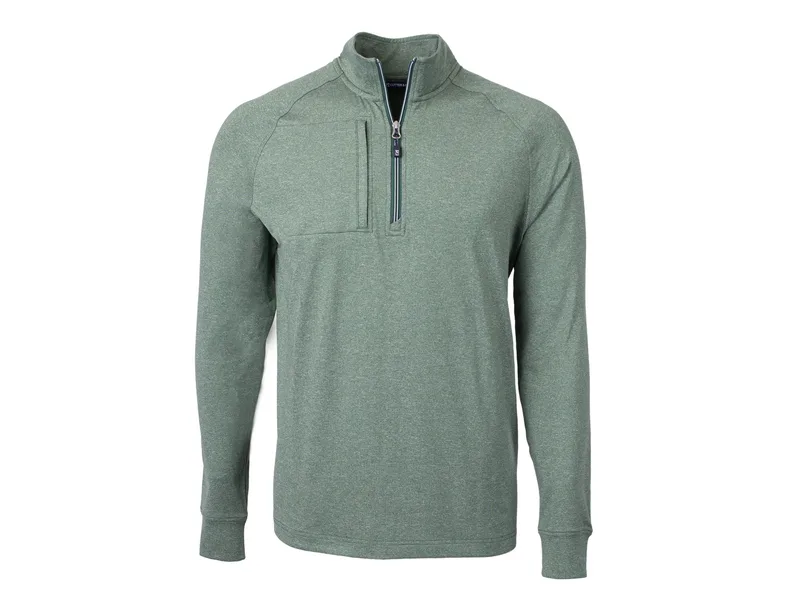Cutter & Buck Adapt Eco Knit Heather Mens Big & Tall Quarter Zip Pullover view 4