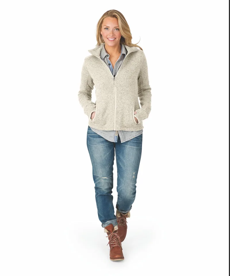 Women's Heathered Fleece Jacket view 4