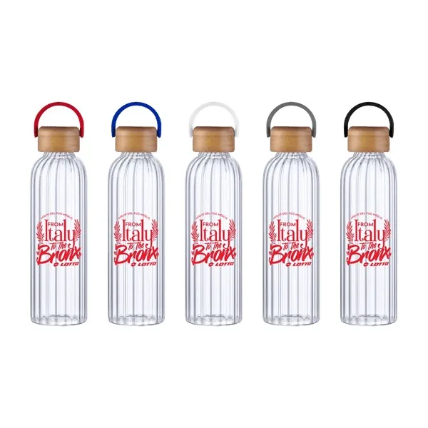 Rawlins 21oz Glass Bottle w Bamboo Lid view 2