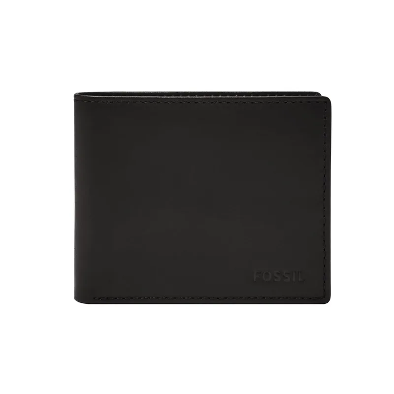 Fossil Derrick Flip Id Bifold Wallet Black