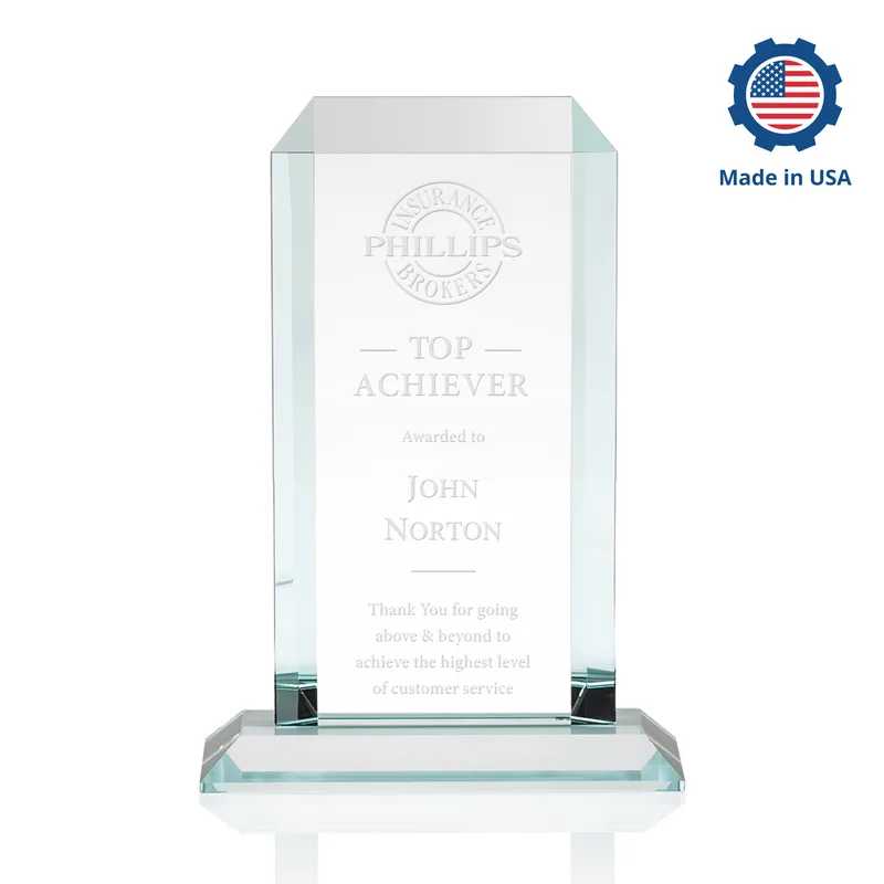 Deep Etch, Standard base, Clear, 7" x 9.75" x 3"