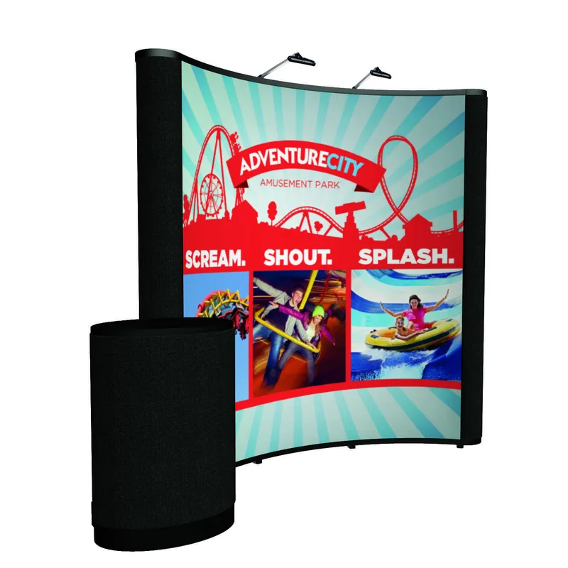 8' Curved Show 'N Rise Floor Display Kit (Mural with Fabric) view 6