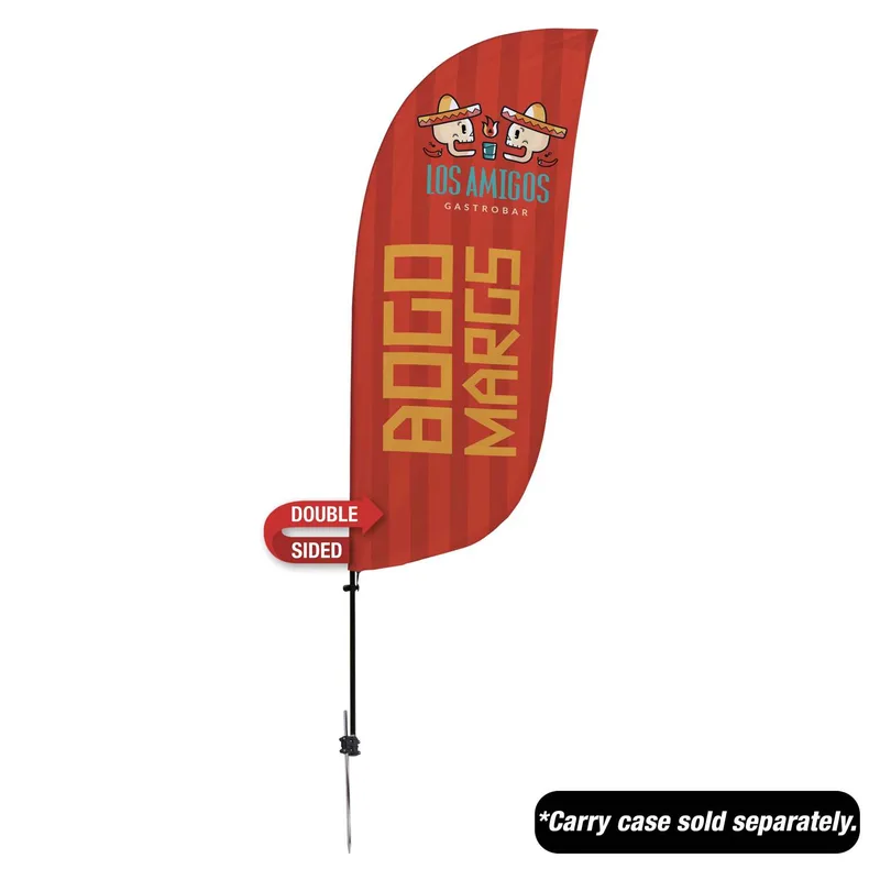 7.5' Value Feather Sail Sign Kit Double-Sided w/ Spike Base