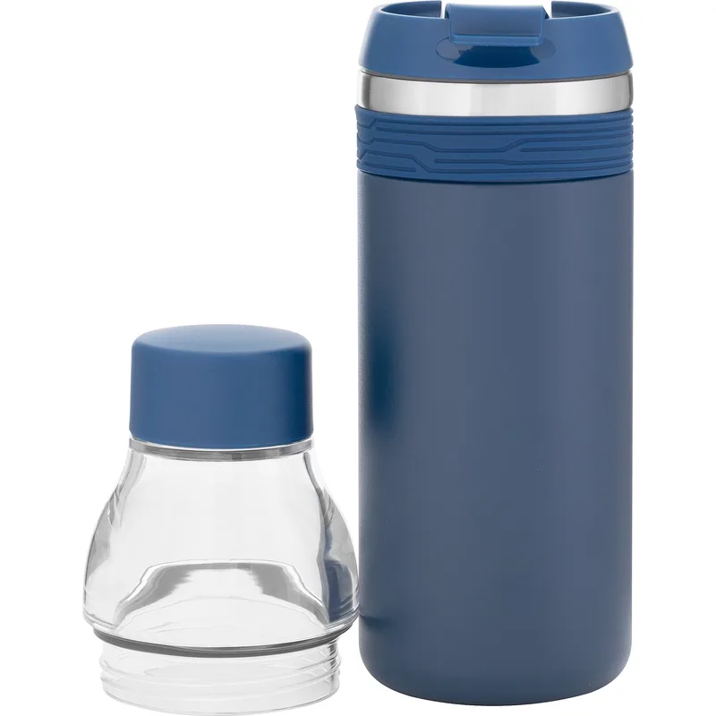 16.9 oz h2go Orion Travel Tumbler Water Bottle (Matte Navy) view 2