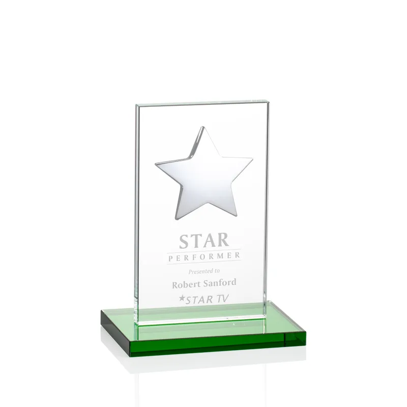 Silver Star, Green, 3" x 5" x 0.375"