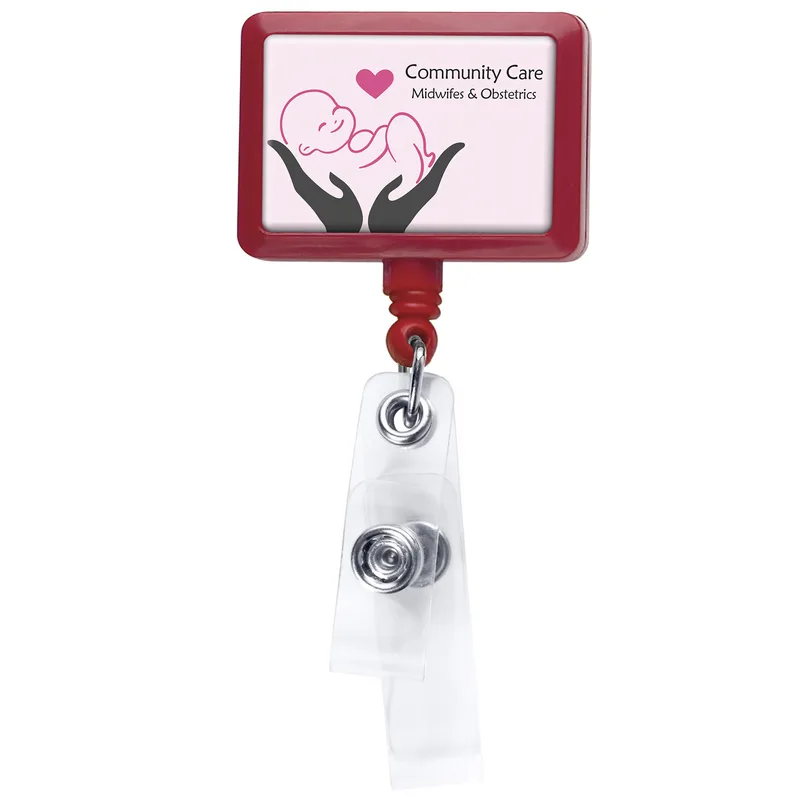 Anti-Microbial Rectangle 2 Strap Retractable Badge Reel view 6