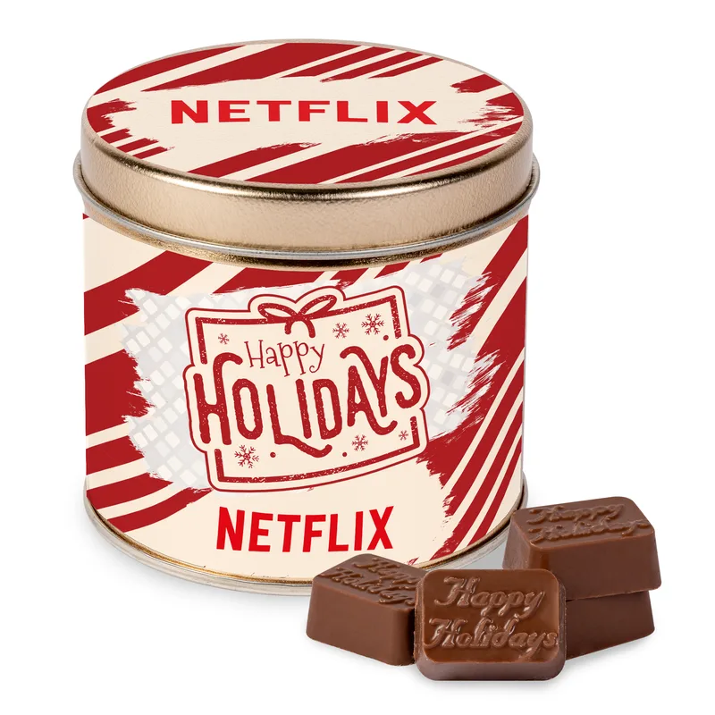 Round Tin with Molded Chocolates view 3