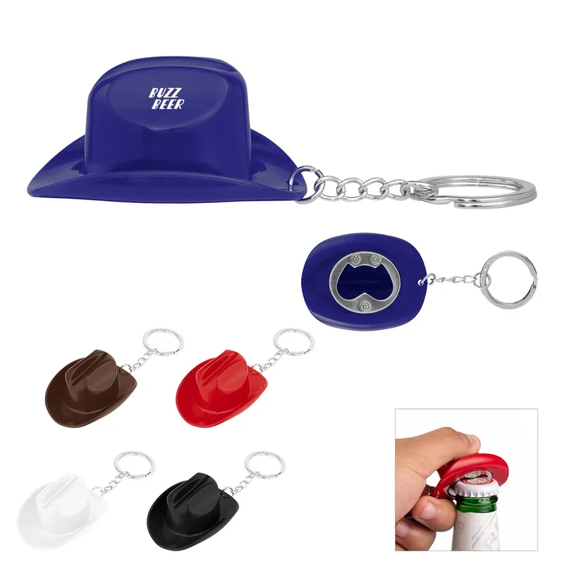 Cowboy Hat Bottle Opener Keychain view 2