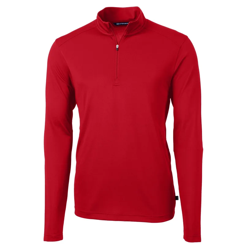 Cutter & Buck Virtue Eco Pique Recycled Quarter Zip Mens Big & Tall Pullover view 4