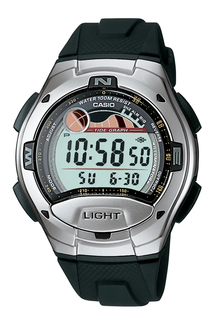 Casio 10 Year Battery Tide Graph Watch