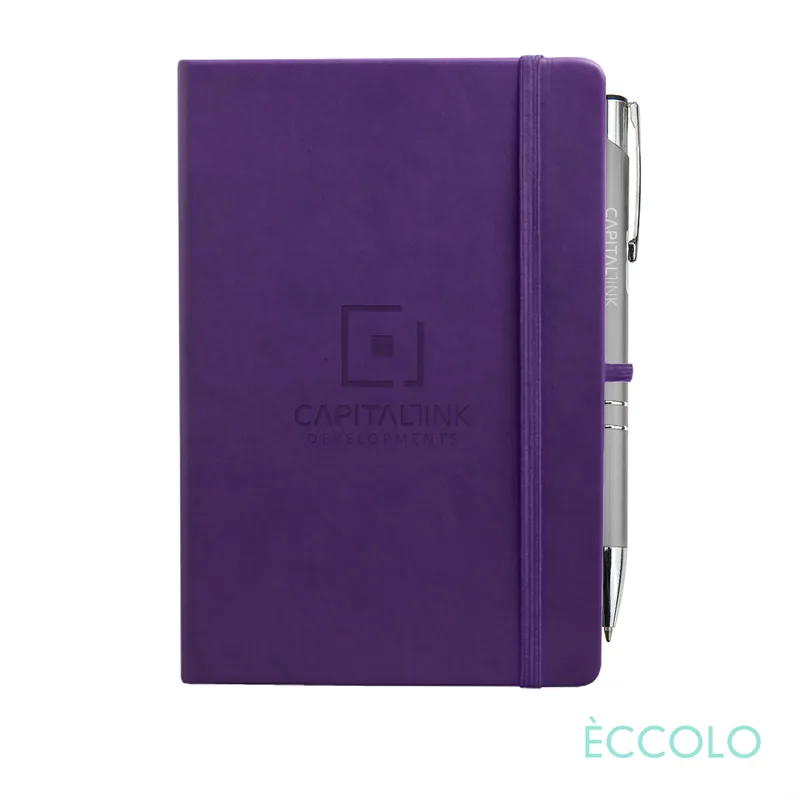 Journal & Clicker Pen, Purple/Silver
