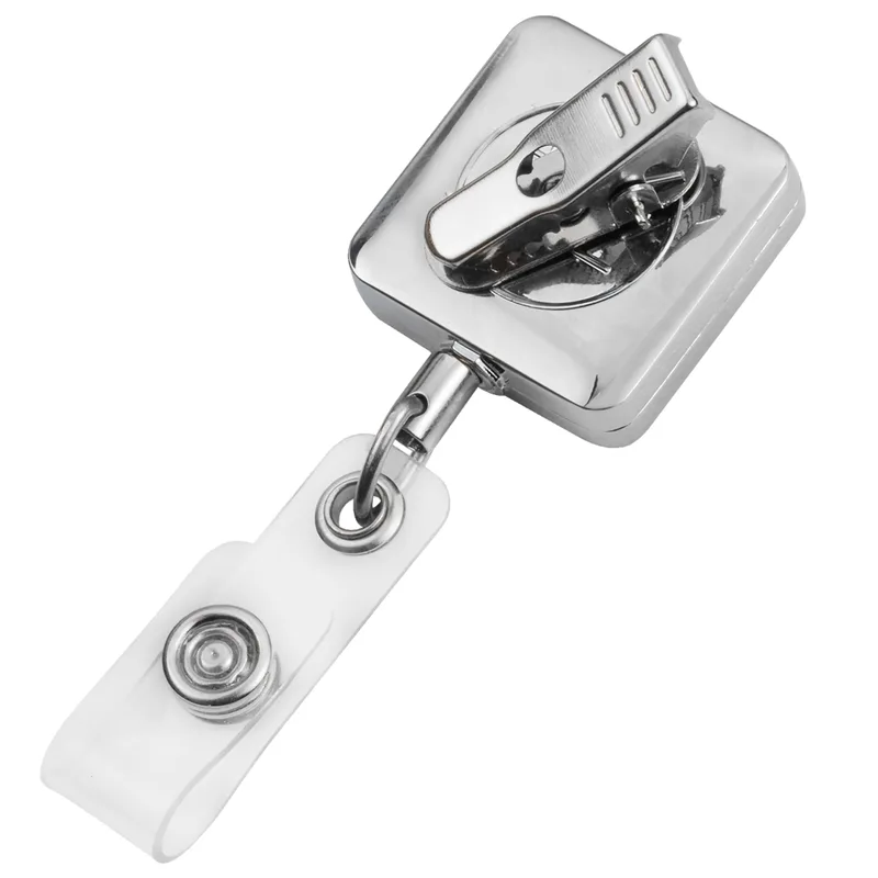 Square Metal Retractable Badge Reel view 3
