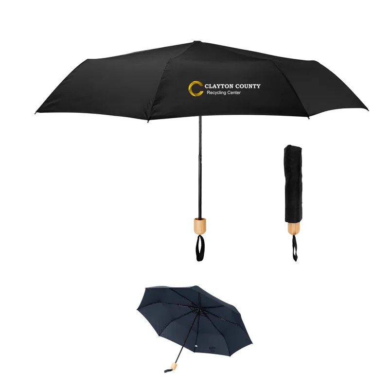41" Arc Umbrella With 100% Rpet Canopy & Bamboo Handle view 2