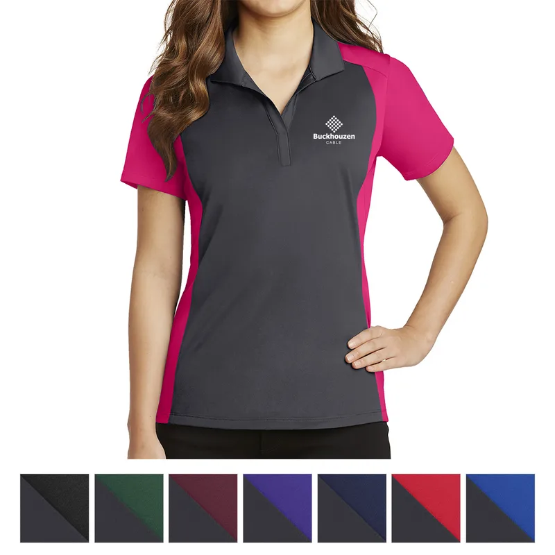 Sport-tek® Ladies' Colorblock Micropiqué Sport-wick® Polo view 2