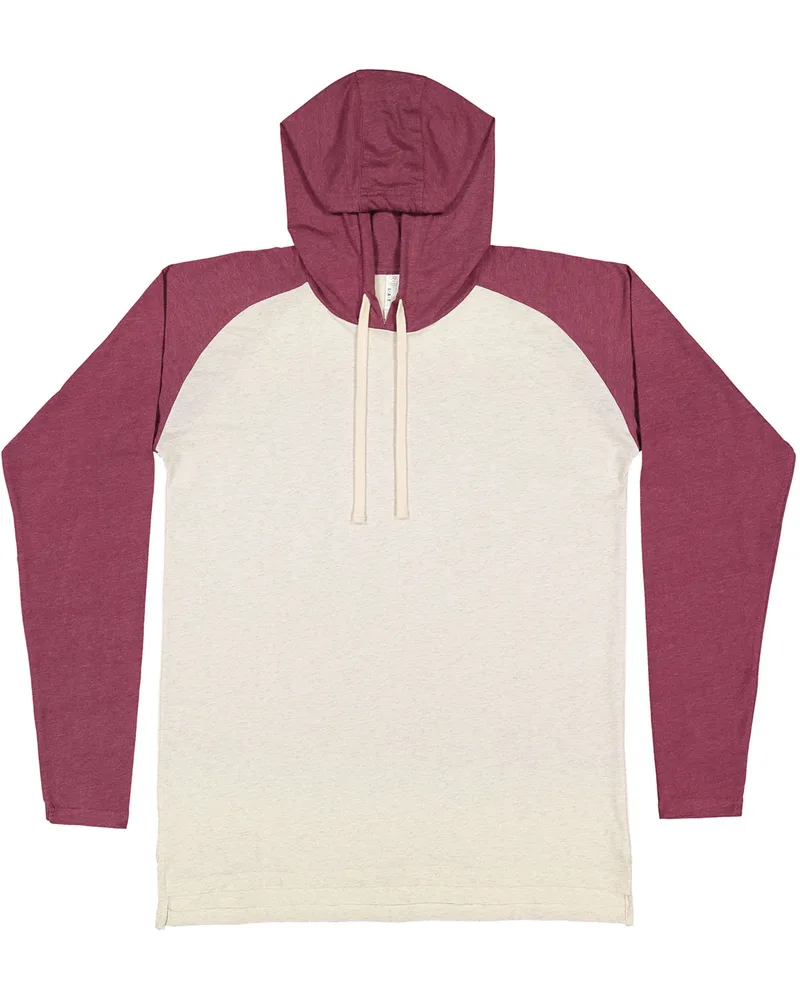 LAT Men's Hooded Raglan Long Sleeve Fine Jersey T-Shirt view 5