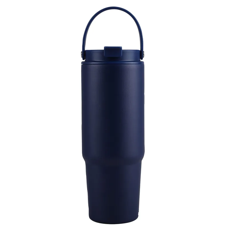27 Oz. Siam Powder Coated Recycled Stainless Steel Tumbler w/Carrying Handle view 5
