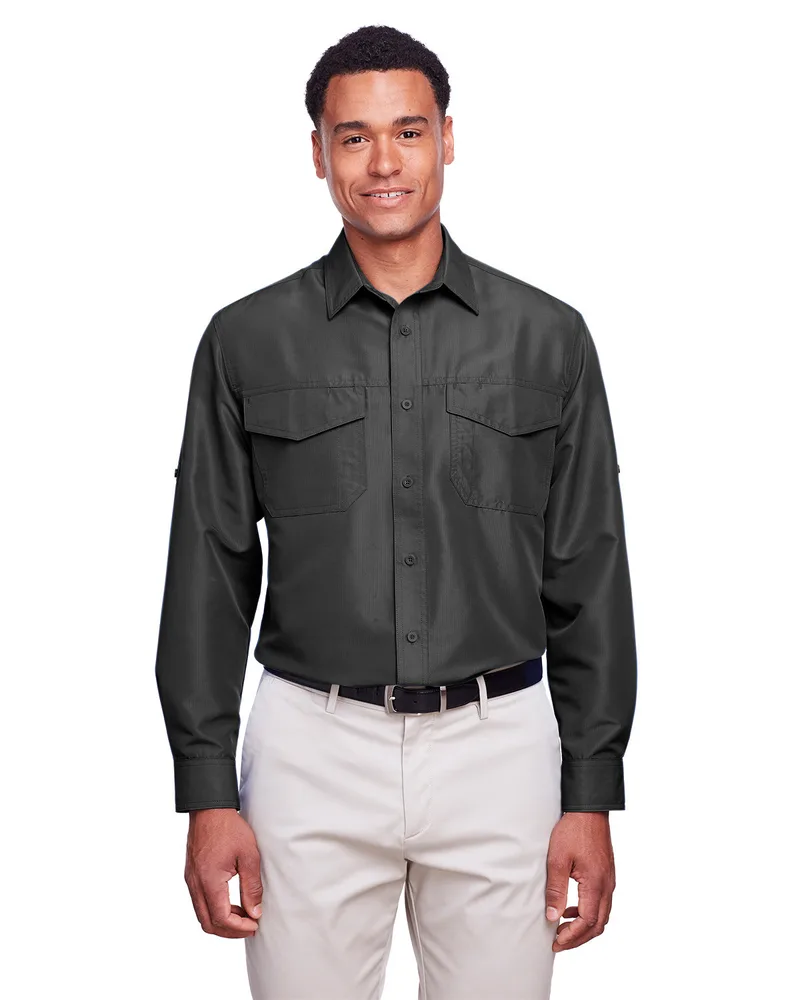 Harriton Men's Key West Long-Sleeve Performance Staff Shirt view 3