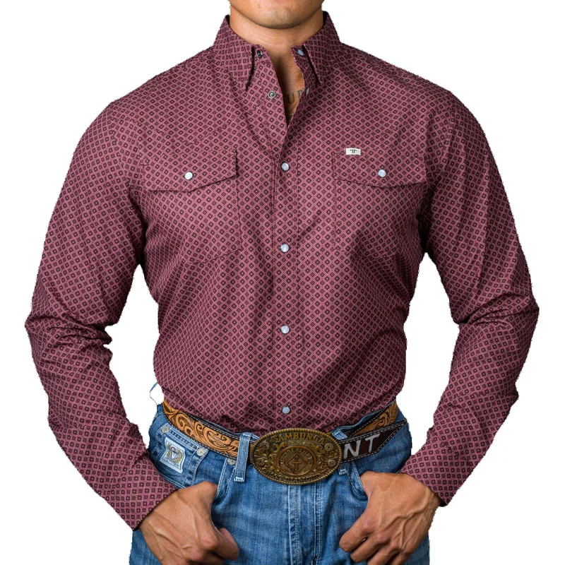 Men's Ferrell® Printed Long Sleeve Snap Shirt view 3