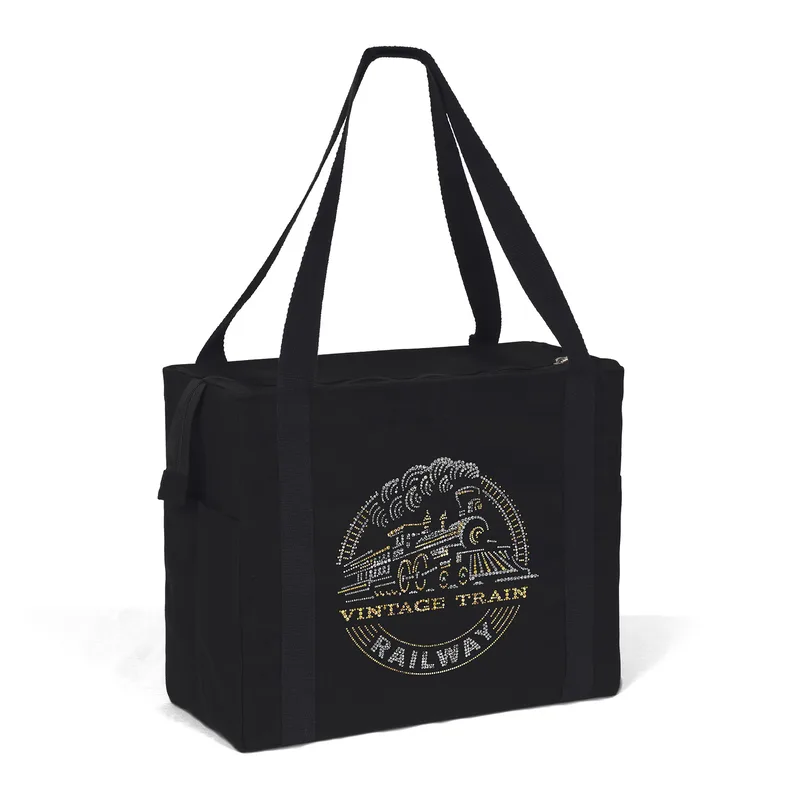 Jeremy™ Deluxe Canvas Zipper-Close Tote - Sparkle (18" x 8" x 15")