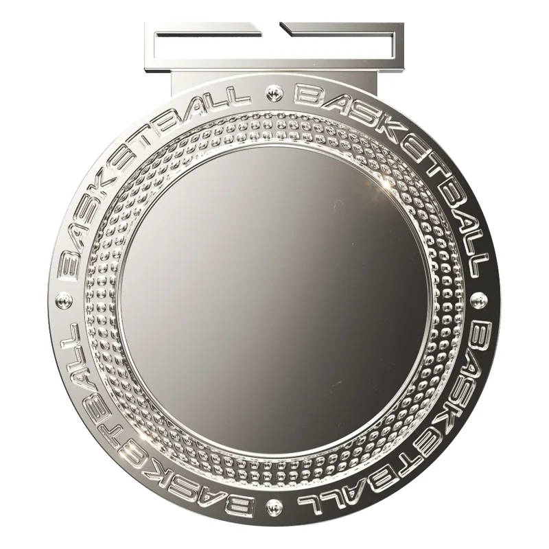 Dual Plated Basketball Medallions 3" view 2