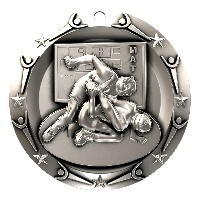 Antique Wrestling World Class Medallion (3") view 4