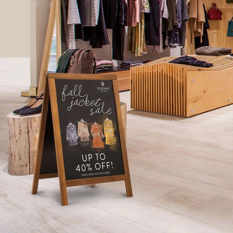 Economy Wood A-Frame Imprinted Chalkboard Kit view 3
