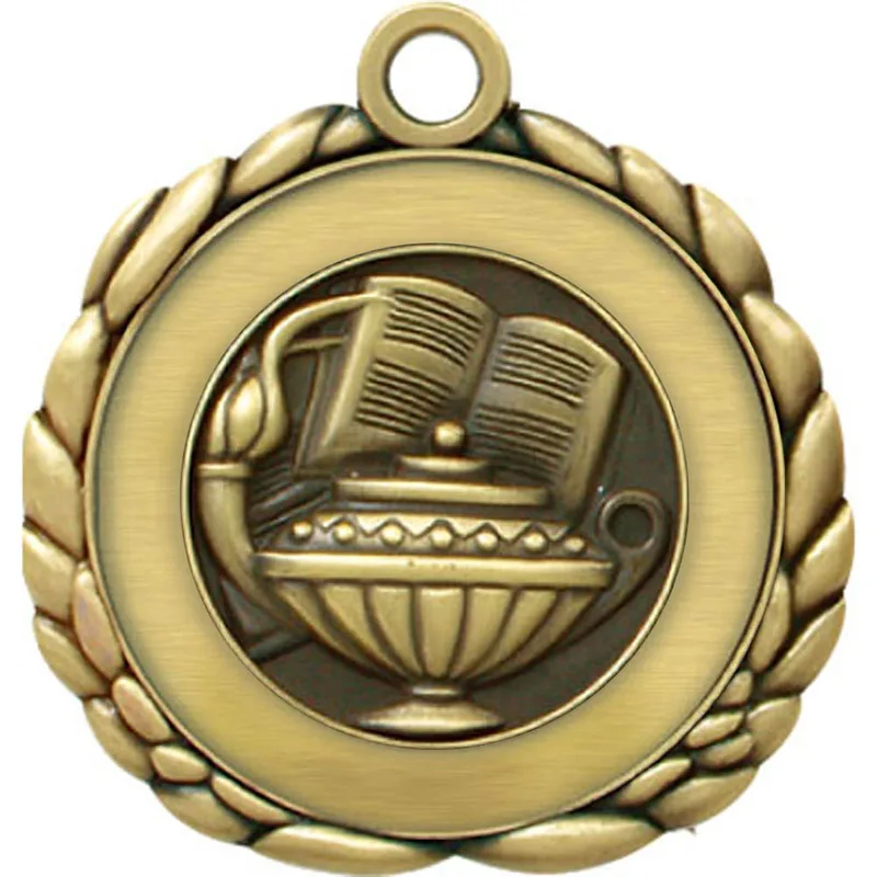Vibraprint® Book & Lamp Quali-Craft Medallion (2-1/2") view 2