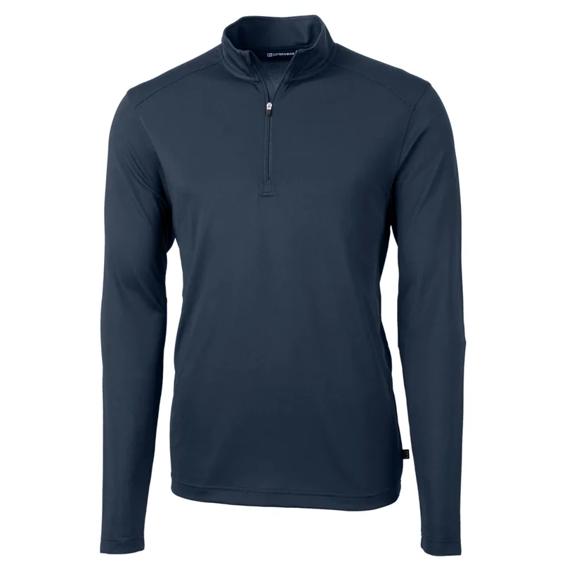 Cutter & Buck Virtue Eco Pique Recycled Quarter Zip Mens Big & Tall Pullover view 2