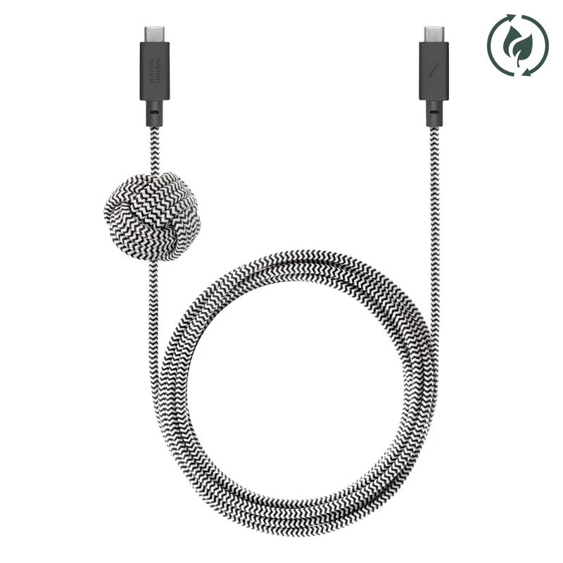 Native Union 10' Anchor Cable 240W Usb-C To Usb-C Zebra