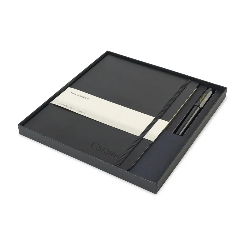 Moleskine® X-Large Notebook and Kaweco Pen Gift Set - Black