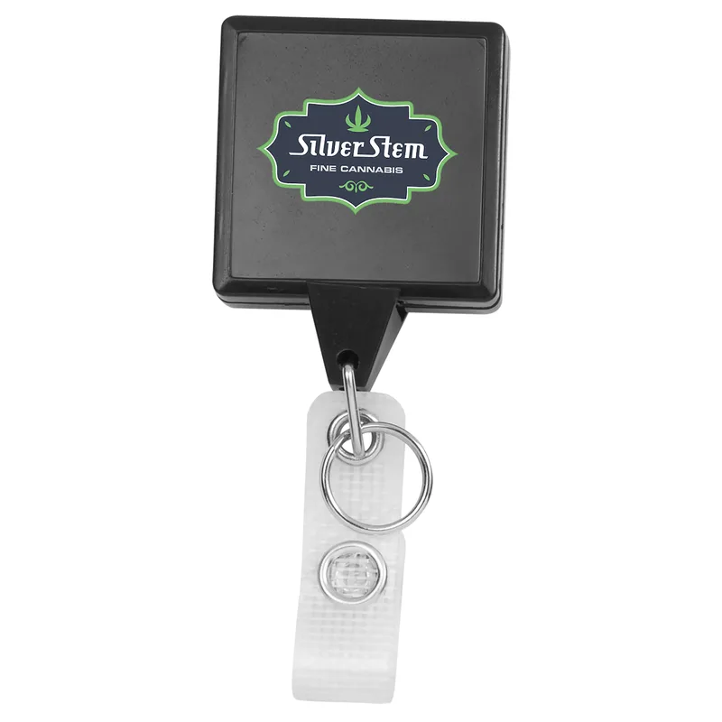 Hemp Jumbo Square Retractable Badge Reel view 4