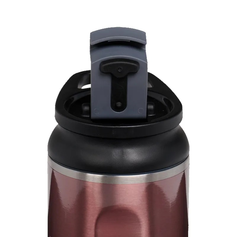 Flamingo Pink/Silver/Black Top Open Lid