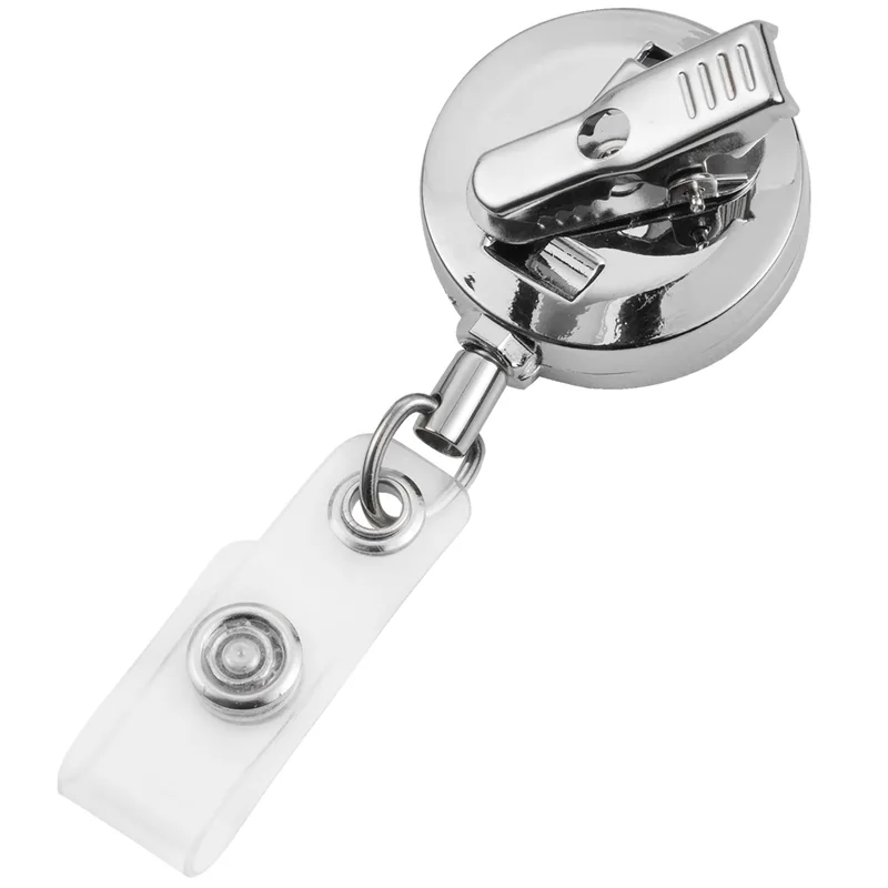 Round Metal Retractable Badge Reel view 3