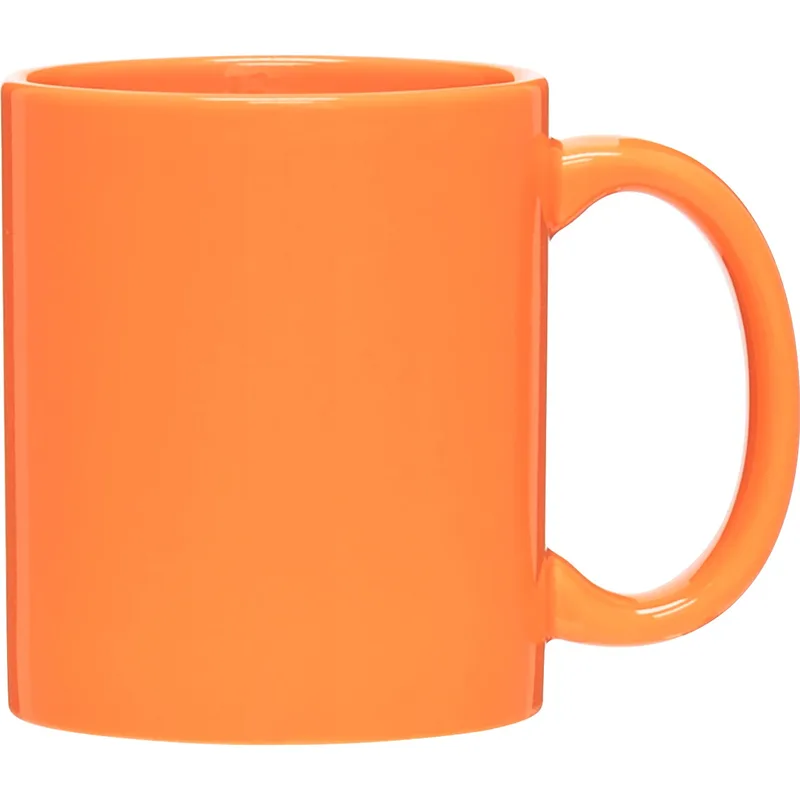 11 oz C-Handle Ceramic Mug (Orange) view 2