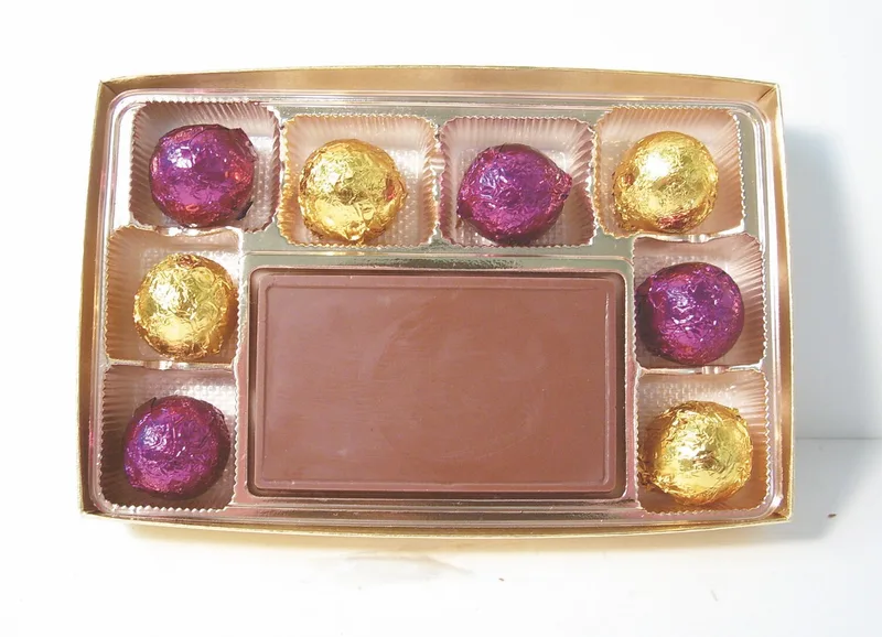8 Piece Chocolate Truffle Box w/Chocolate Centerpiece view 2