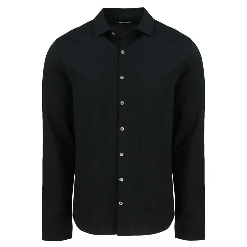 Cutter & Buck Advantage Tri-Blend Eco Soft Pique Long Sleeve Knitted Mens Button Up view 4