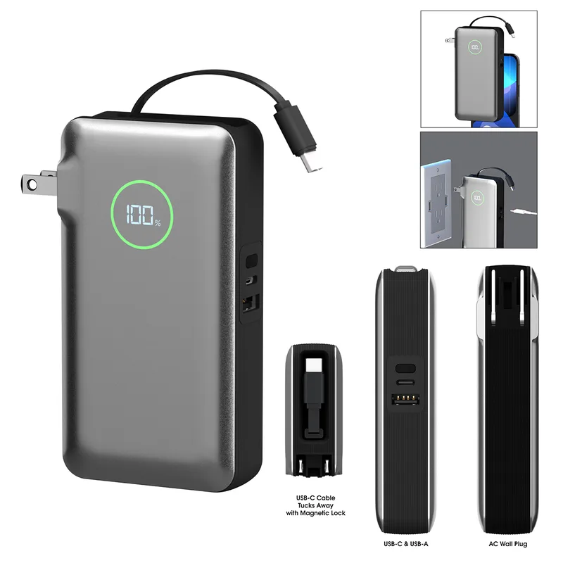 10,000 Mah Phonesuit® Journey Ac All-in-one Portable Battery Pack & Wall Adapter view 2