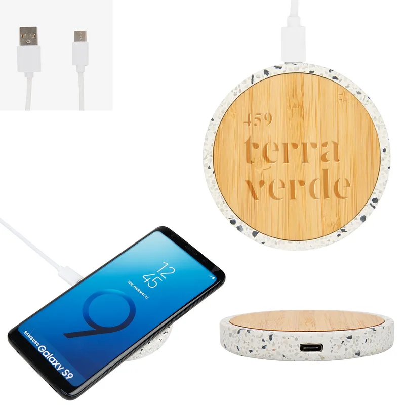10w Speckle & Bamboo Wireless Charger view 2