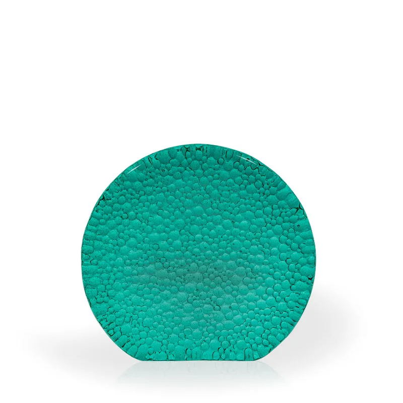 Sardinia Raindrop Teal Recycled Glass Award, 6" view 2