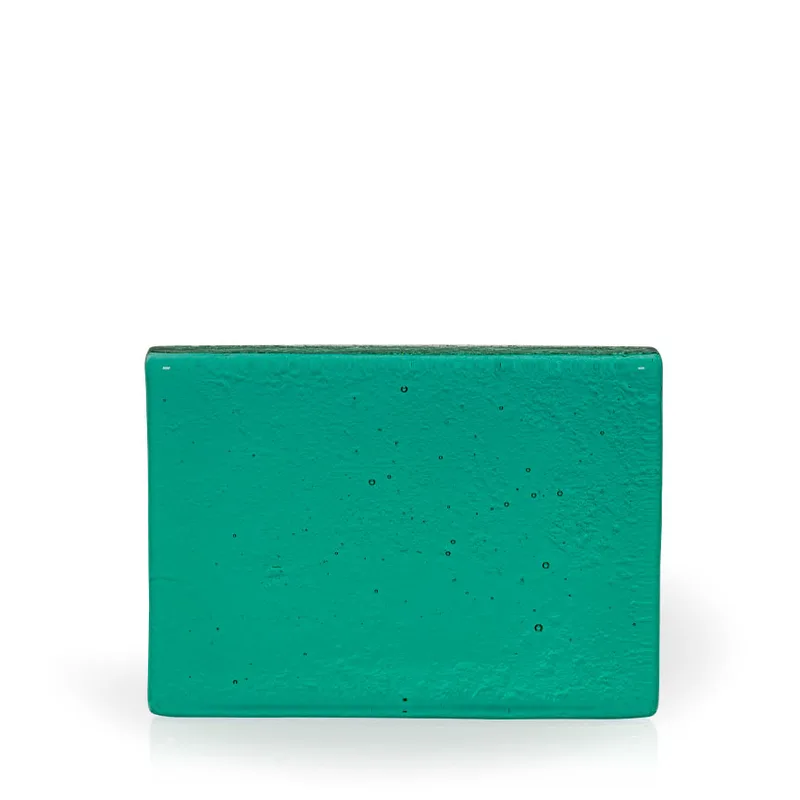Maldives Teal Horizontal Wedge Recycled Glass Award, 5" view 2