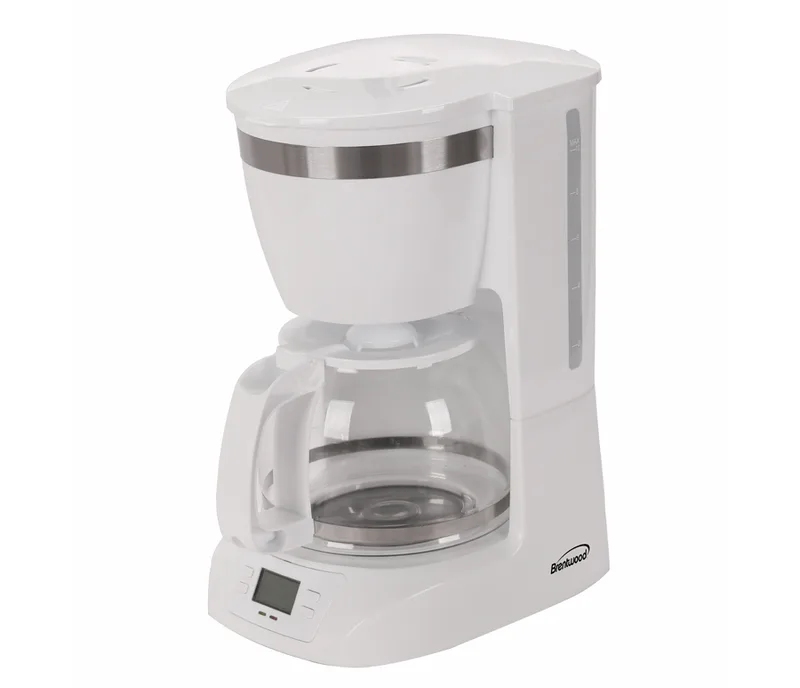 White 10 Cup Digital Coffee Maker