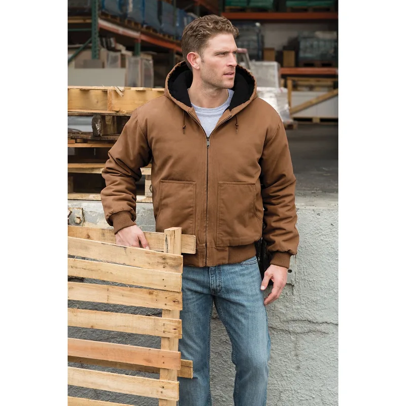 CornerStone® Washed Duck Cloth Insulated Hooded Work Jacket. view 3