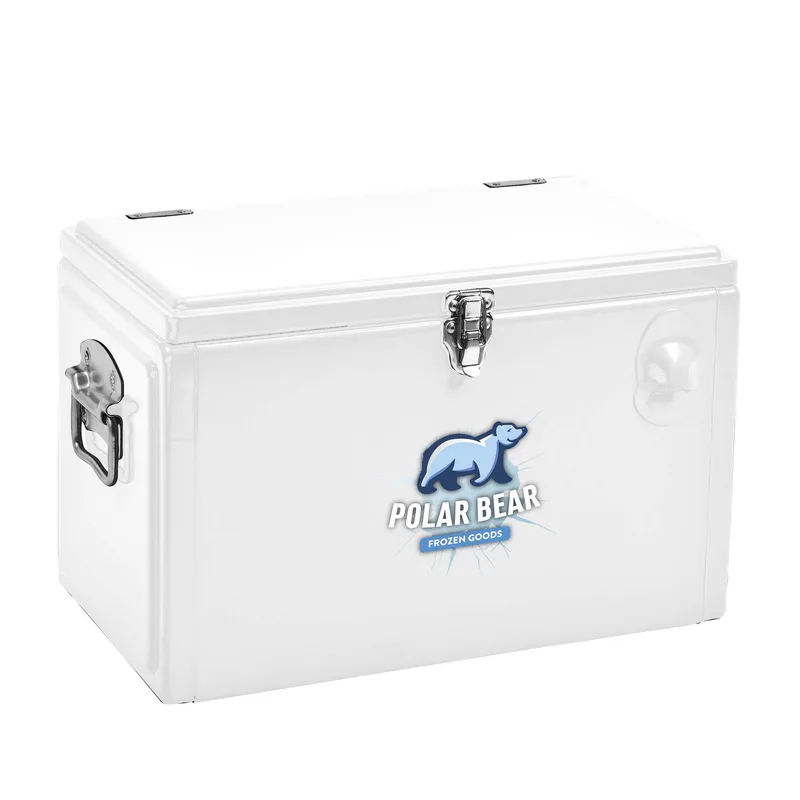 Metal Tool Box Cooler, Front Imprint view 6