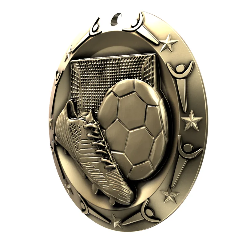 Antique Soccer World Class Medallion (3") view 3
